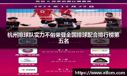 杭州排球队实力不俗荣登全国排球配合排行榜第五名